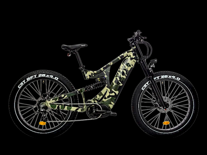 JB-TDE58Z-F Mid-Drive Long Range eBike in Green Camo from $79/month