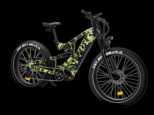 JB-TDE58Z-F Mid-Drive Long Range eBike in Green Camo from $79/month